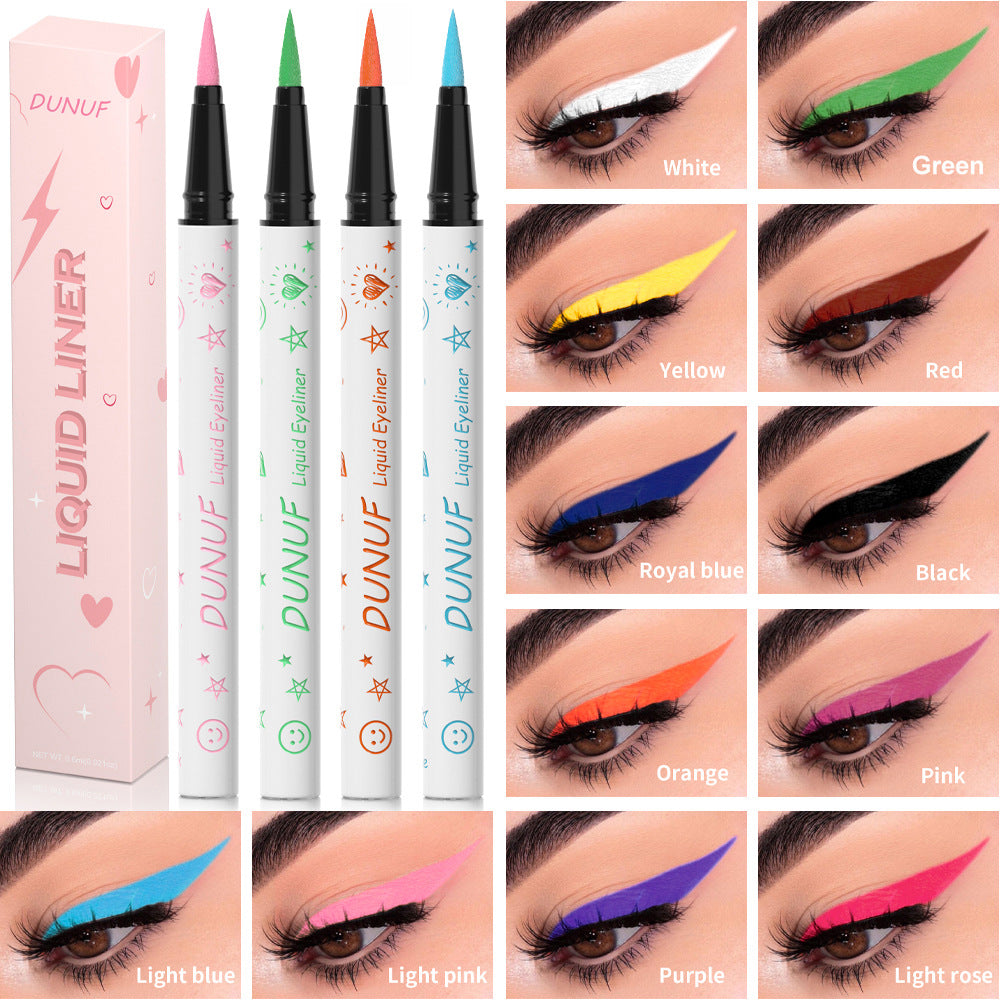 12-Color Long-Lasting Waterproof Liquid Eyeliner-Homeunderwear