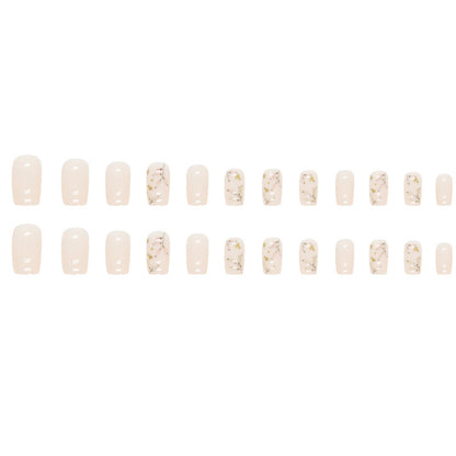 24-Piece Mid-Length Ins Style Nails - Ready-Made, Trendy Design