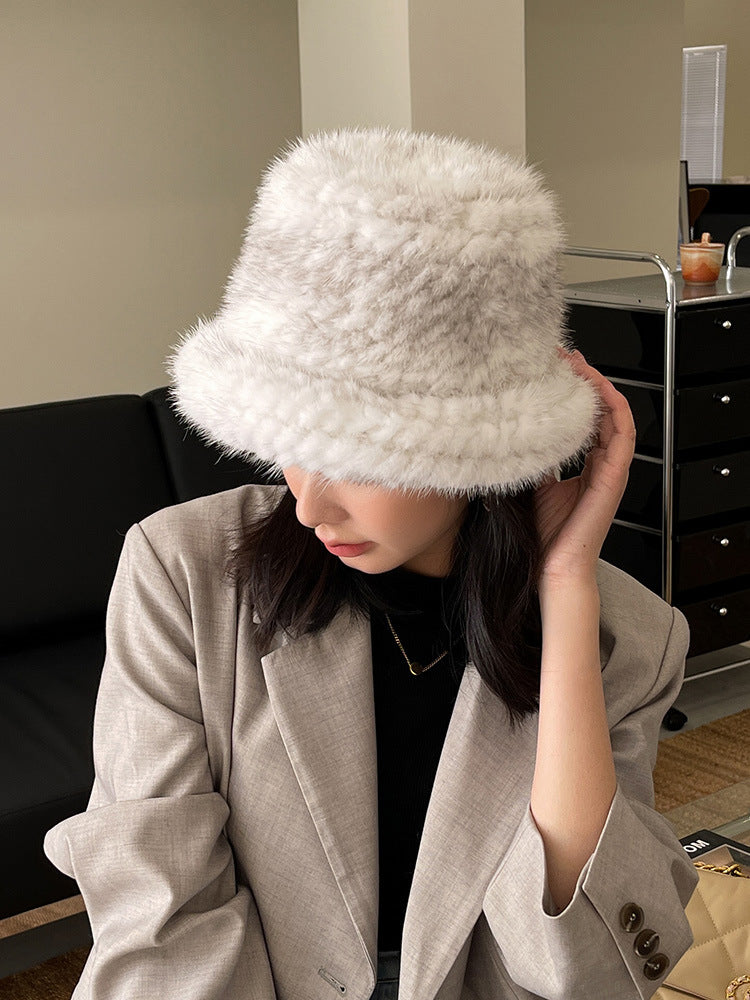 Elegant Mink Fur Beret - Winter Fashion Accessory