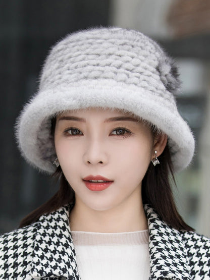 Winter Mink Fur Bucket Hat - Warm & Stylish