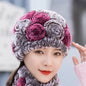 Winter Real Rabbit Fur Flower Ear Flap Hat