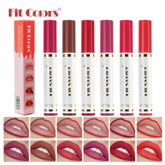 New Fashion 6-Color Matte Lip Liner and Lipstick Set for Long-Lasting Wear-Homeunderwear