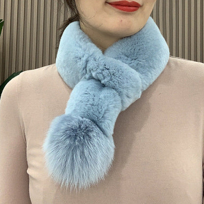 Real Rabbit Fur Velvet-Touch Winter Scarf - Warm & Stylish