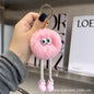 Cute Long-Legged Coal Ball Rabbit Fur Keychain Toy