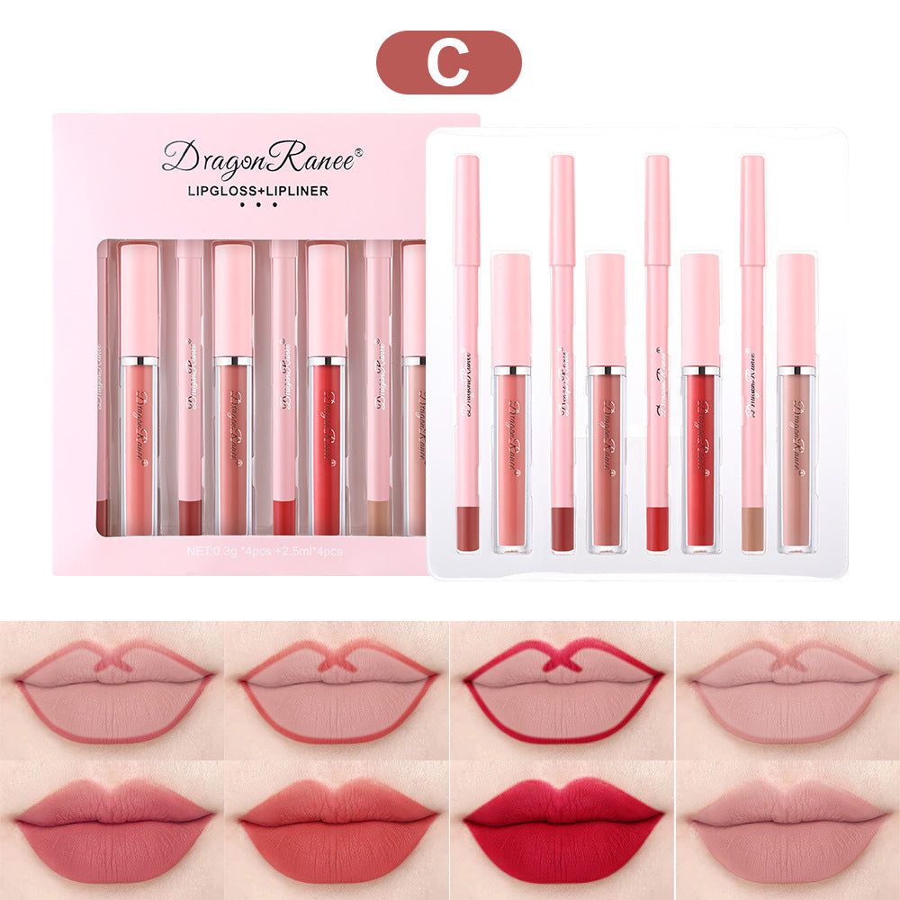 New Fashion 4-Pack Lip Liner and Matte Lip Gloss Set-Homeunderwear