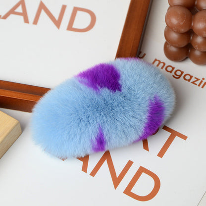 Cute Faux Fur Hair Clip - Korean Trendy Accessory