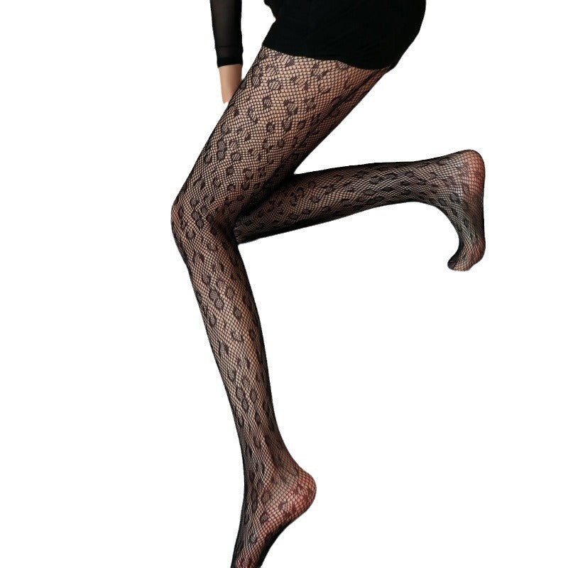 Sexy Jacquard Hollow Fishnet Stockings Bottom Pantyhose