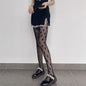 Ins Japanese AB Diamond Striped Love Jacquard Hollow Mesh Socks Pantyhose