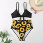 Multicolored Bikini with Strappy Print Design Swimwear