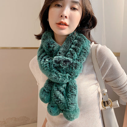 Winter Real Rabbit Fur Scarf - Stylish & Warm