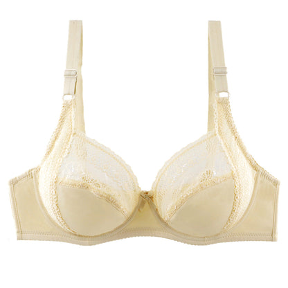 Plus Size Ultra-Thin Cup Semi-Sheer Lace Bra