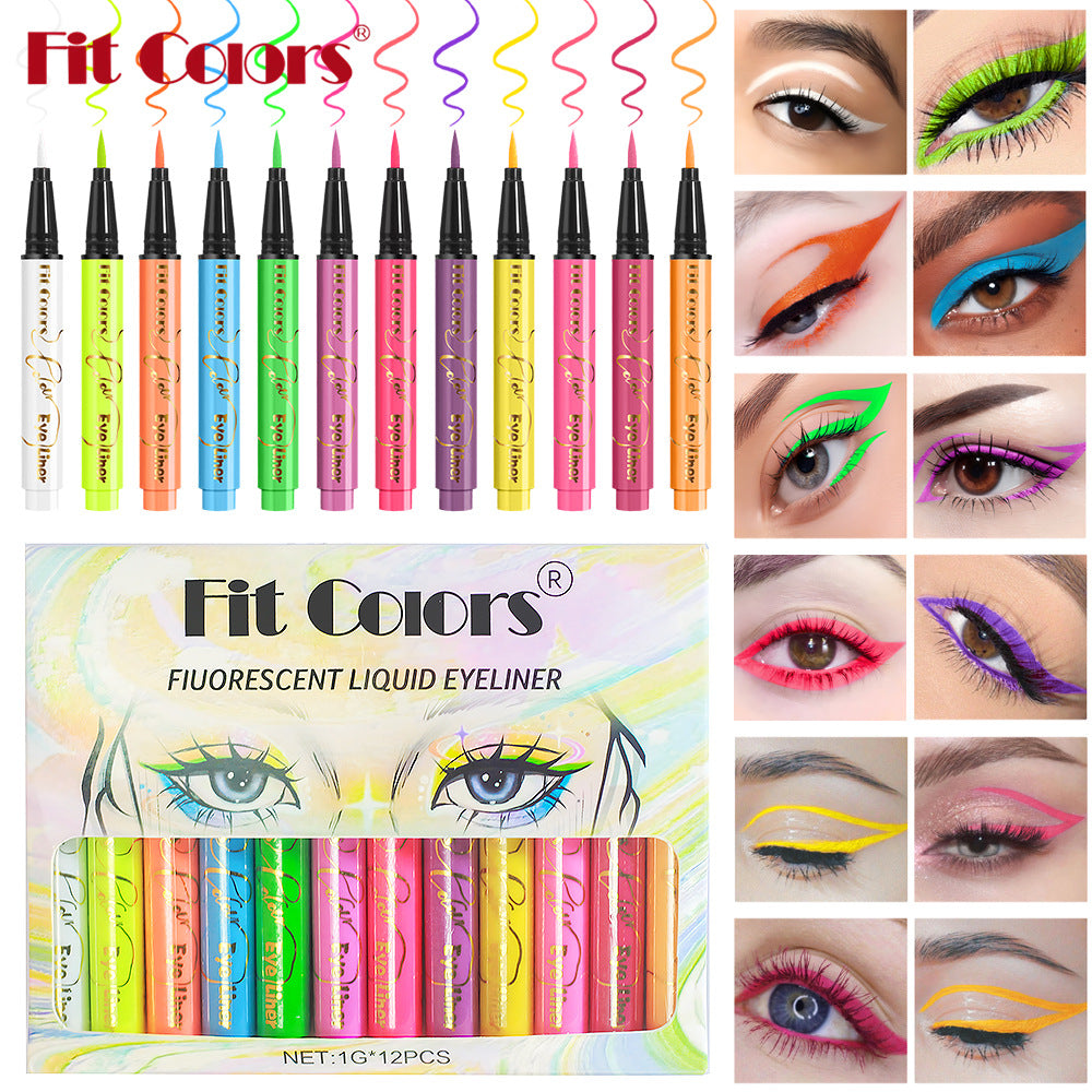 New Fashion 12-Color UV Fluorescent Eyeliner Set for Face and Body-Homeunderwear