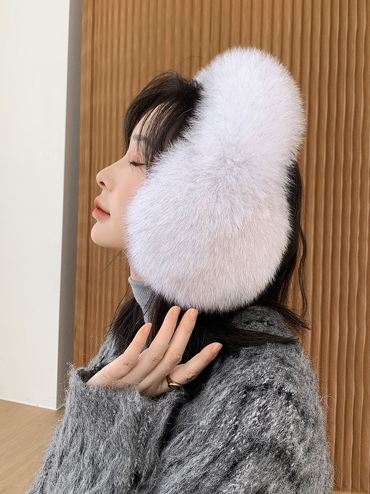 Luxury Real Fox Fur Ear Muffs - Warm Winter Accessory