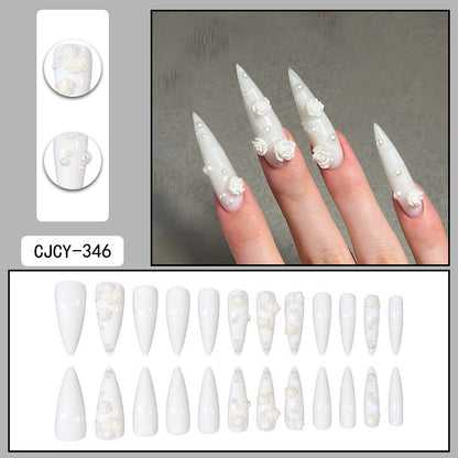 Long Elegant Nail Tips for Summer, Wearable Pads