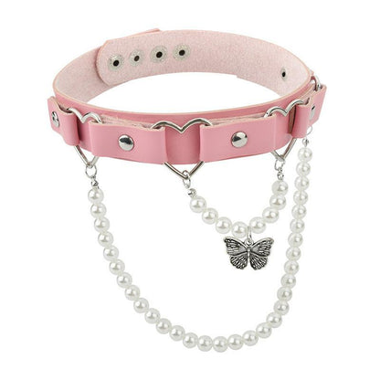 Trendy Butterfly Pearl Choker