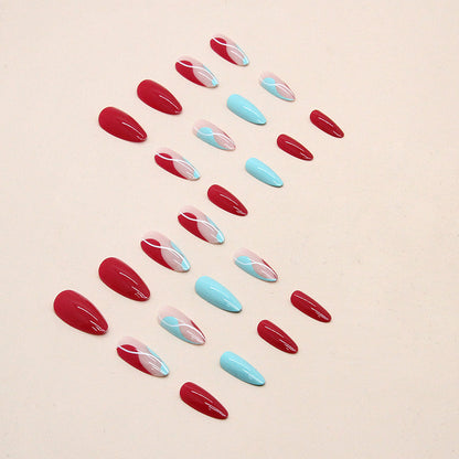 Almond Shape Pure Color Jump Nails, Fresh Spring/Summer Ins Style-Homeunderwear