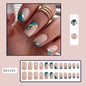 Green Gold Marble Wearable Nail Tips