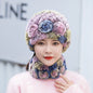 Warm Real Rabbit Fur Ear Flap Hat & Scarf Set