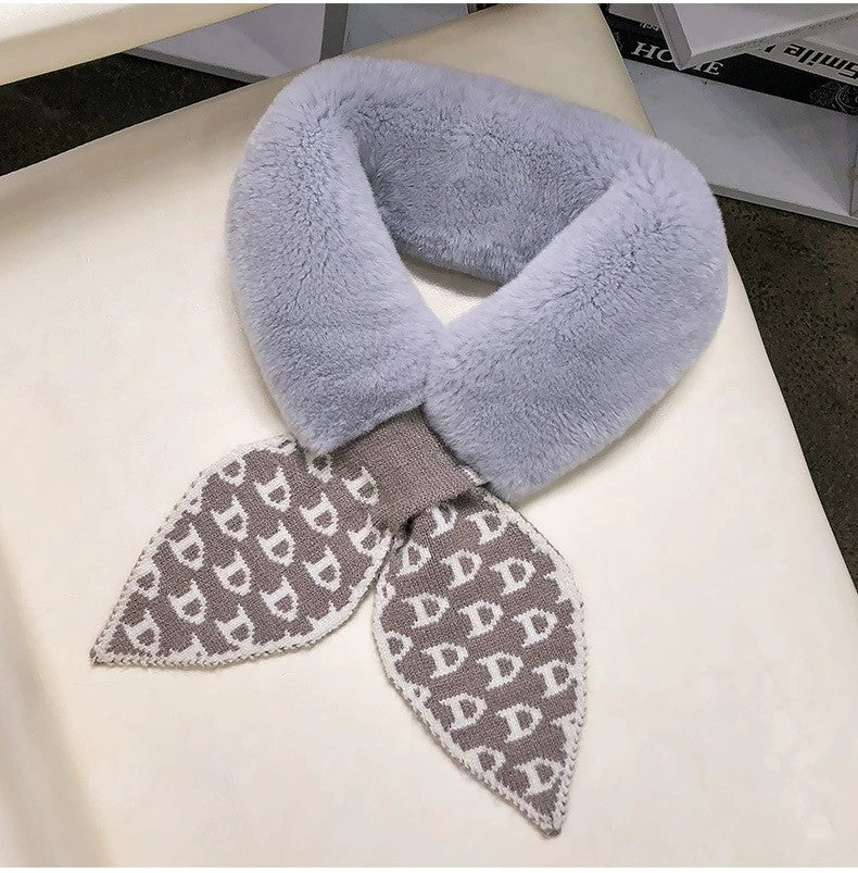 Cute Real Rabbit Fur Scarf for Winter