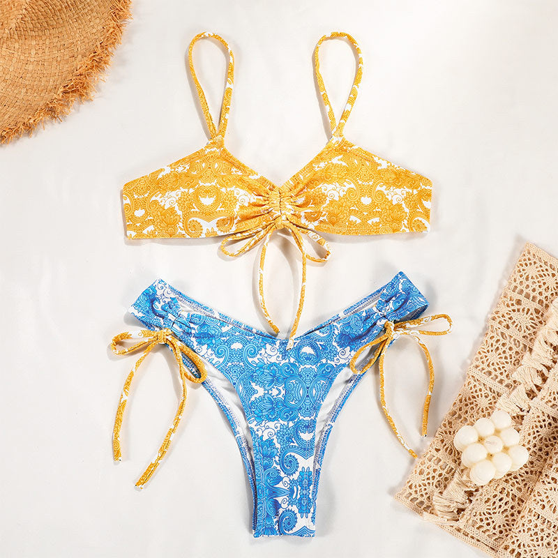 Sultry Halter Print Bikini Swimwear