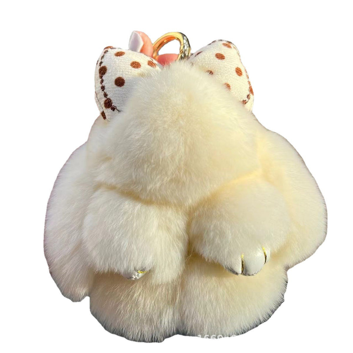 Real Fur Lying Rabbit Bag Charm Keychain