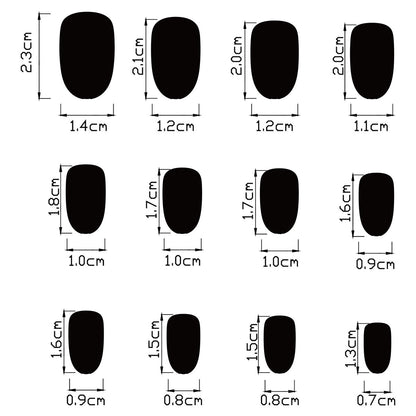 24-Piece Short Oval Red Green French Christmas Cartoon Nail Tips