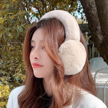 Cute Winter Real Rabbit Fur Ear Muffs - Foldable & Warm