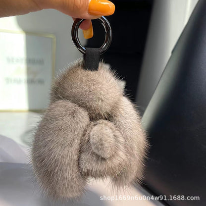 Cute Faux Mink Bunny Keychain Plush Toy Gift