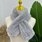 Hand-Knitted Real Rabbit Fur Scarf - Winter Accessory