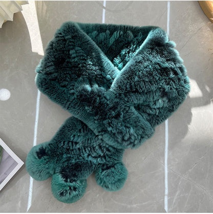 Real Rabbit Fur Long Winter Scarf - Warm & Chic