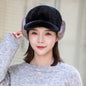 Warm Mink Fur Ear Flap Baseball Cap - Stylish Winter Accessory