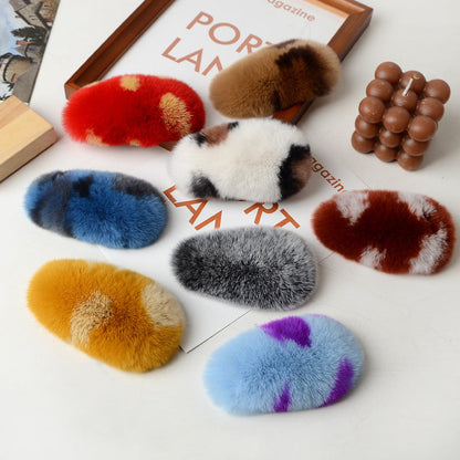 Cute Faux Fur Hair Clip - Korean Trendy Accessory