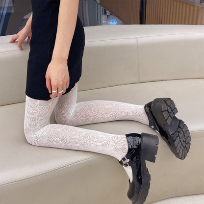 Sexy Jacquard Hollow Mesh Socks Loli Girl Bottom Pantyhose