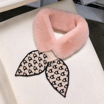 Cute Real Rabbit Fur Scarf for Winter