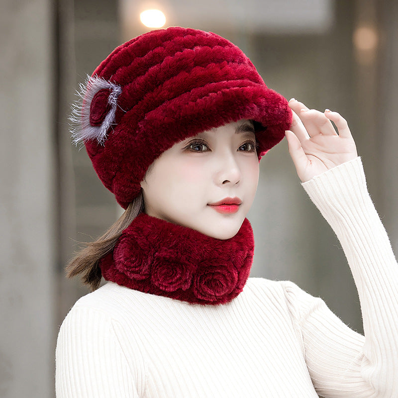 Warm Real Rabbit Fur Cap - Stylish Winter Hat