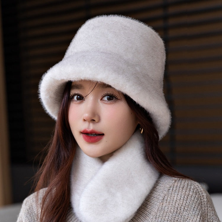 Winter Faux Mink Fur Bucket Hat - Warm & Stylish