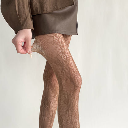 Sexy Floral Vintage Vine Hollow Lace Bottom Pantyhose Lolita Pantyhose