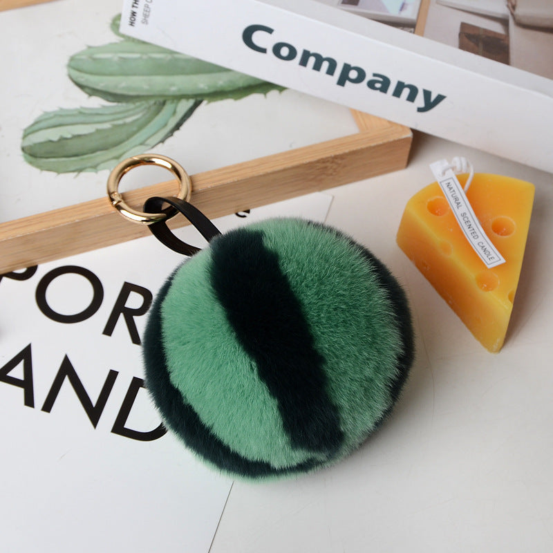 Cute Faux Fur Watermelon Toy - Bag Charm Keychain