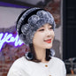 Winter Real Rabbit Fur Ear Flap Hat & Scarf Set