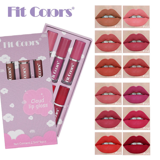 New Fashion 6-Pack Matte Velvet Lip Gloss Set for Long-Lasting Wear-Homeunderwear