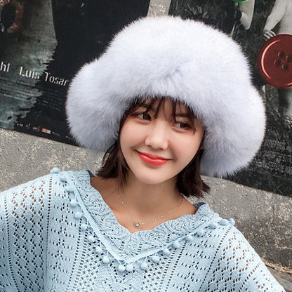 Warm Fox Fur Ear Flap Hat - Winter Accessory