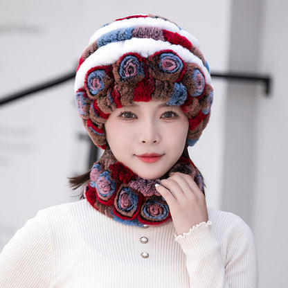 Stylish Real Rabbit Fur Ear Flap Hat - Warm Winter Accessory