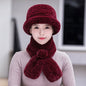 Winter Real Rabbit Fur Hat & Scarf Set - Stylish & Warm