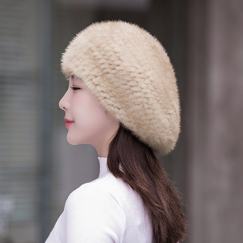 Winter Cute Rabbit Fur Cap with Cat Ears