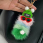 Cute Mink Fur Caterpillar Charm - Keychain & Bag Accessory