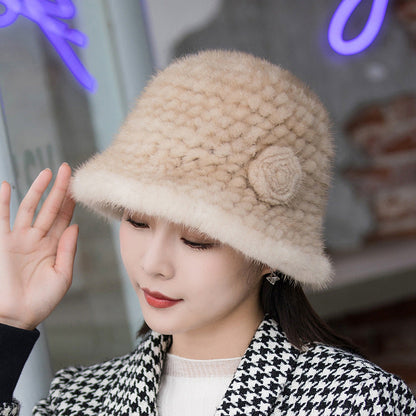 Winter Mink Fur Bucket Hat - Warm & Stylish