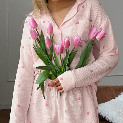 Love Printed Casual Home Pajamas