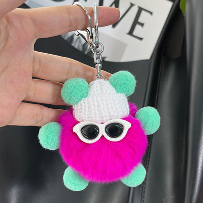 Cute Real Rabbit Fur Keychain - Car & Bag Charm