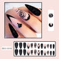 New FashionBlack Rose Almond Nail Tips