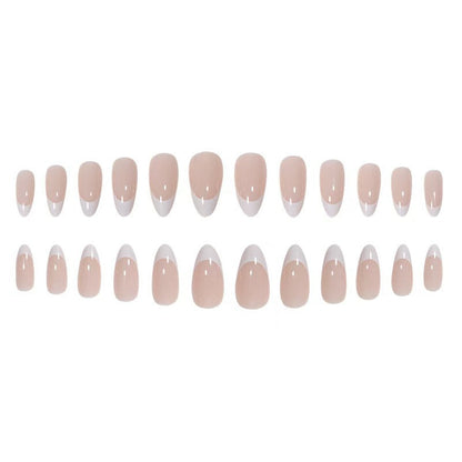 White French Almond Minimalist Nail Wraps for Fall Nails